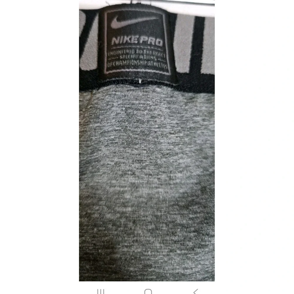 Nike Pro Boy's Size‎ M Athletic Compression Tights Gray W/Black Large Swoosh